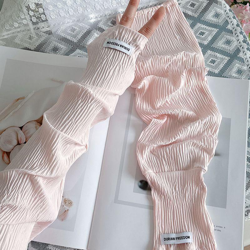 Women s Plus Size Ice Silk UV Protection Sleeves & Gloves for Summer Cycling & Driving One Size