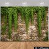 2D Vintage Brick Wall with Green Vines Backdrop Natural Scenery Photo Booth