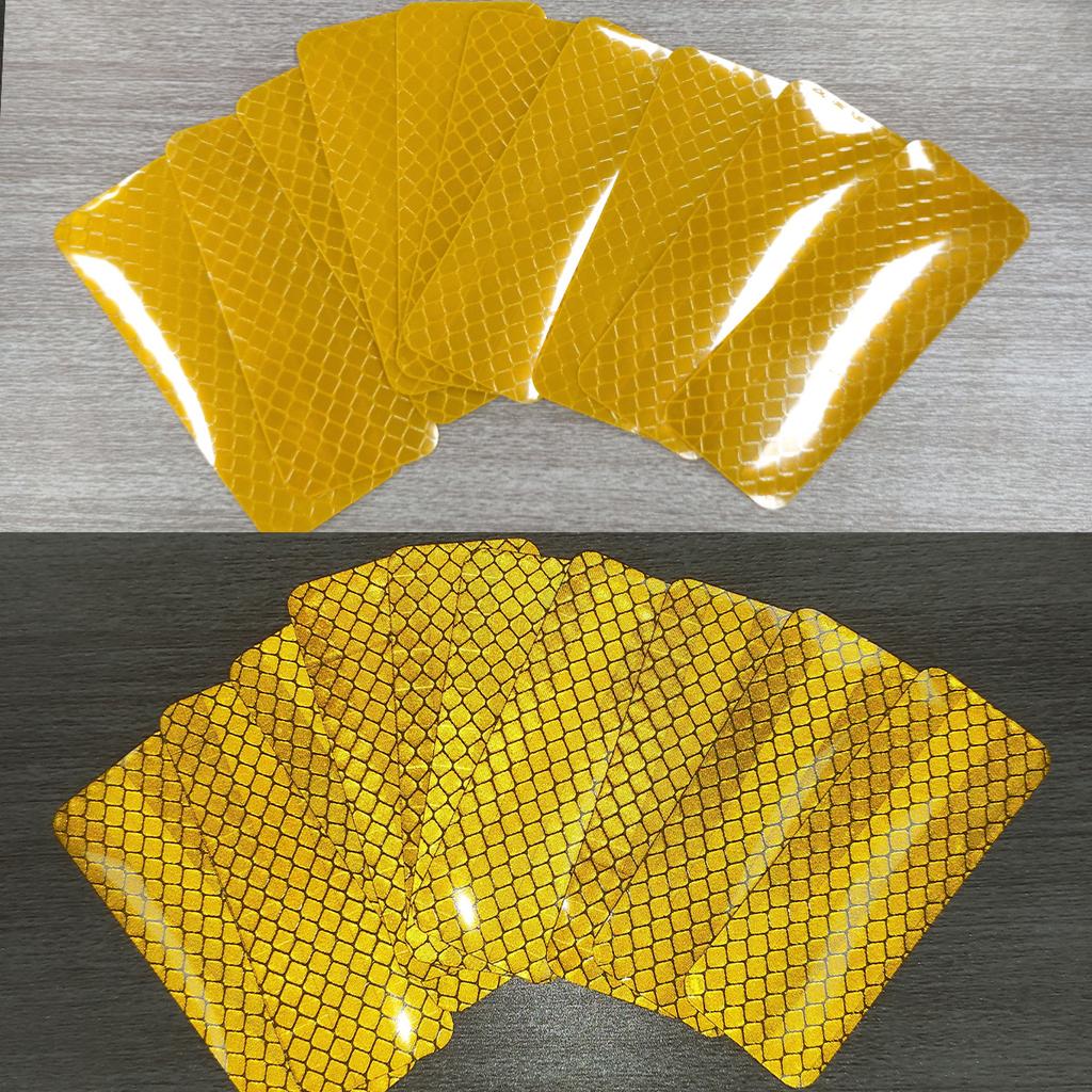 10pcs Car Bumper Reflective Stickers 3x8cm Reflective Warning Strip Tape Safety Secure Reflector Decals for Enhanced Visibility