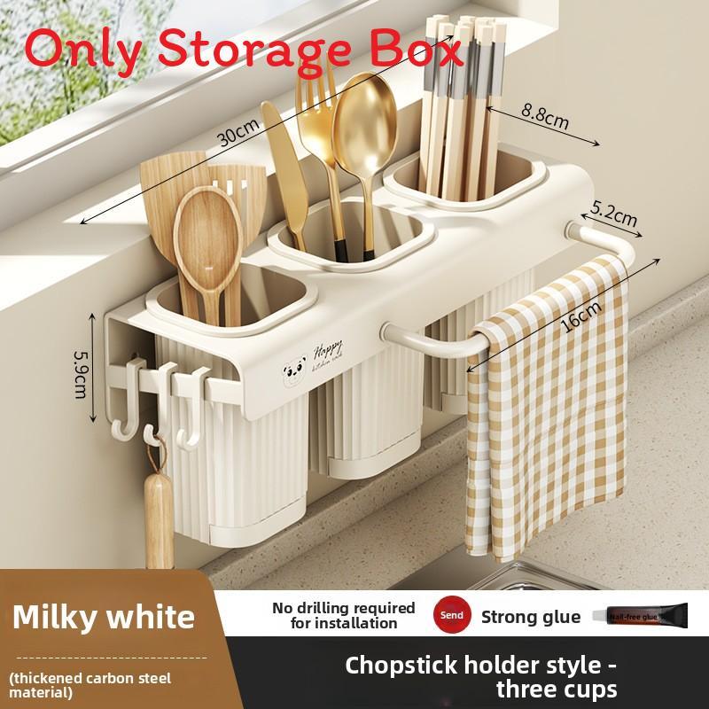 Kitchen Wall Mount Storage Rack With Multifunctional Storage For Home Use