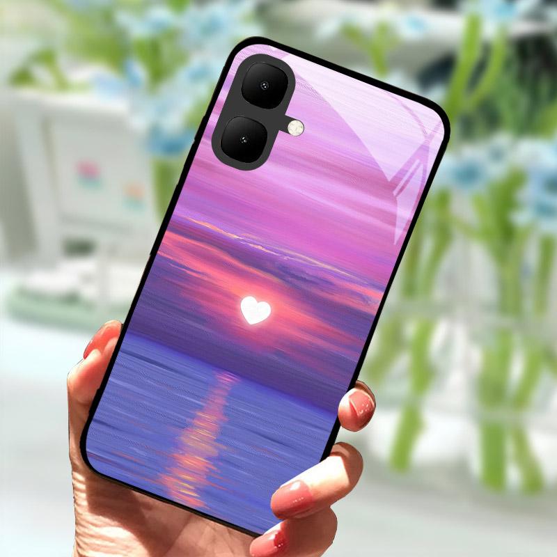 For Infinix Smart 10 Smart10 Case X6725 Tempered Glass Phone Cover For Tecno Pop 10 Pop10 Cases Anti Drop Protective Shell Funda