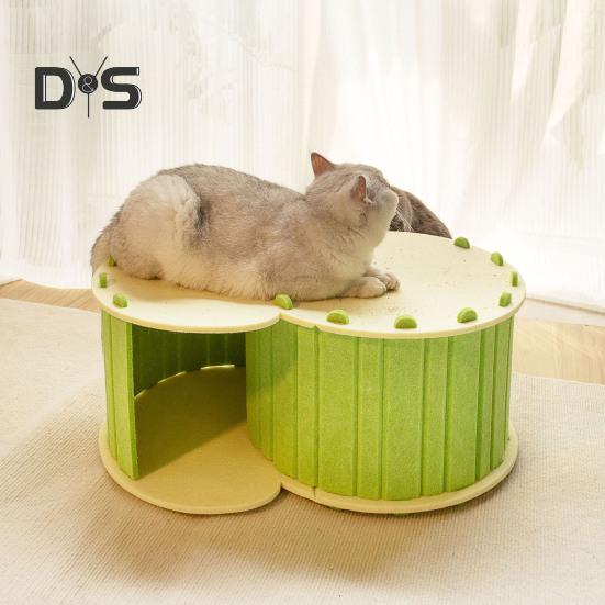 Large Cat Tunnel Bed Felt Cat Nest Detachable Cat Hideaway Nap Rest Bed Cat Cave House Pet Playing Tunnel