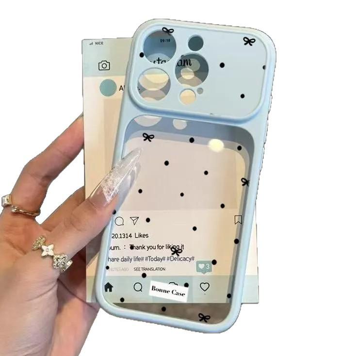 ins Korean polka dot bow is suitable for Apple 11 mobile phone case iPhone11/11 skin feeling acrylic 11 women 11