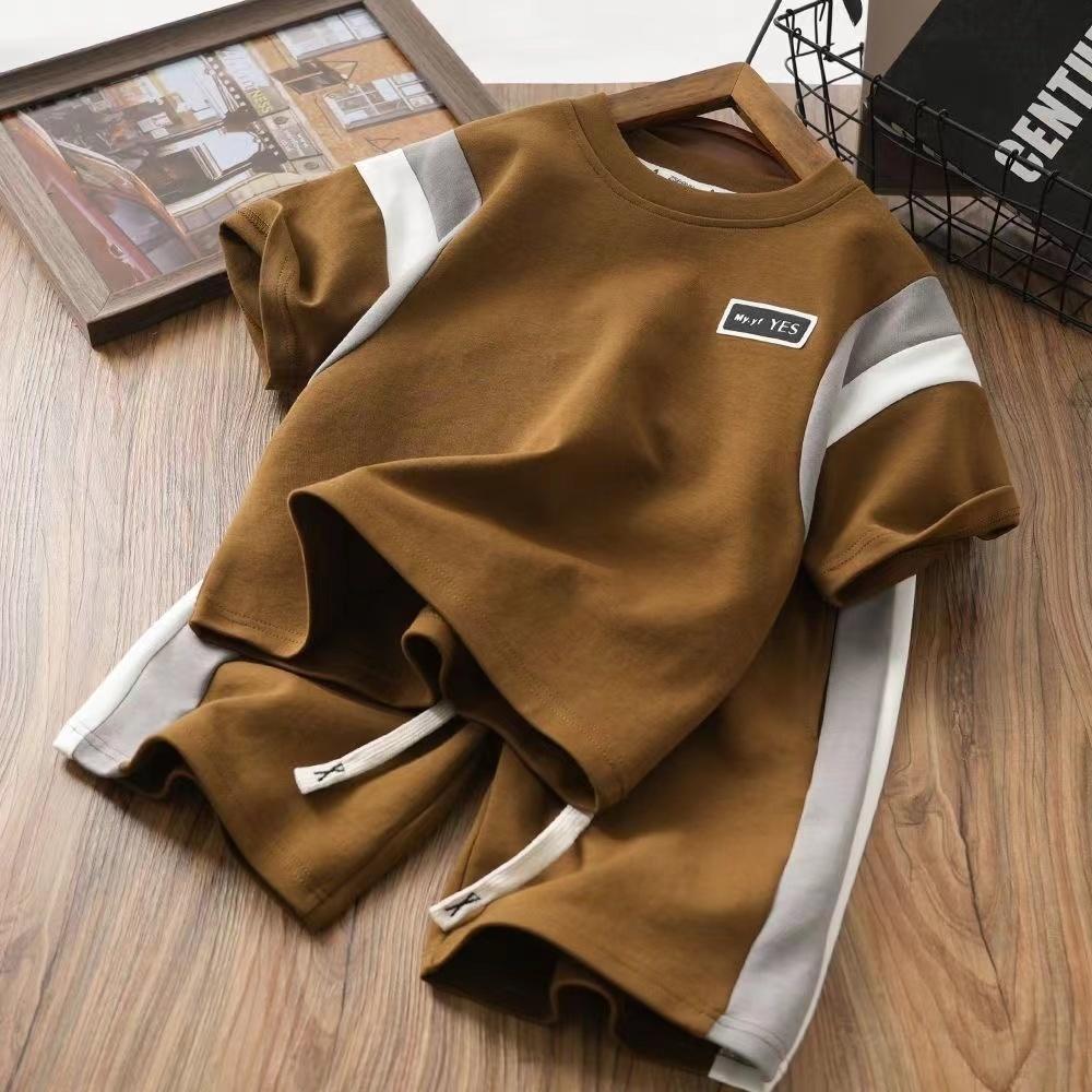 New Round Neck Short Sleeved Set for Boys and Children In Summer