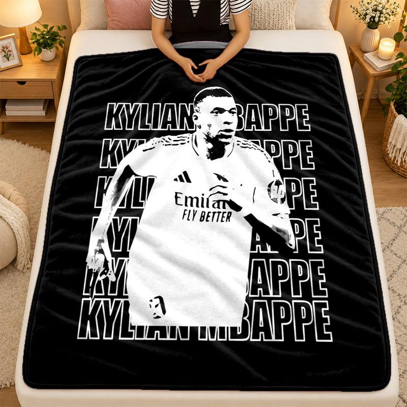 Flannel BlanketKylian Mbappe Warm Soft Throw Blanket for Indoor Sofa Bed Living Room Use