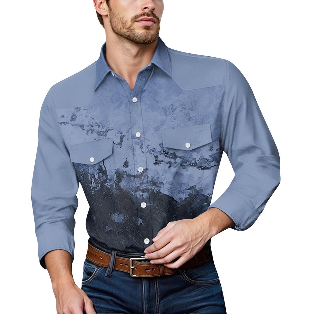 Pánské módní s klopou a krátkým rukávem ležérní top délky po ramena