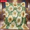 A 2D Fresh Floral Themed Flannel Blanket with Soft High-definition Digital Printing, a Cooling Blanket Suitable for All Seasons! Soft and Breathable 1