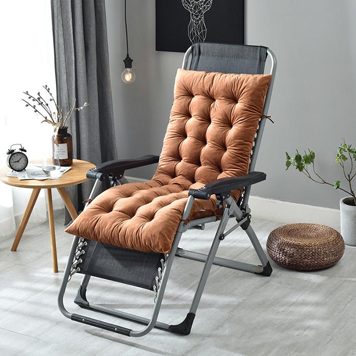 Dropshipping Lamb Wool Thicken Woven Recliner Cushion Winter Outdoor Chaise Lounge Cushion for Patio Reading in Comfort