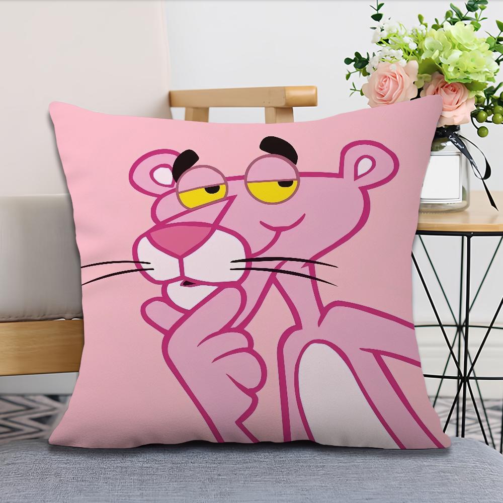 Cushion P-Pink Cover Soft Comfortable Pillow Case For Sofa Living Room Cartoon Panthers Home Office Decor Protective Covers