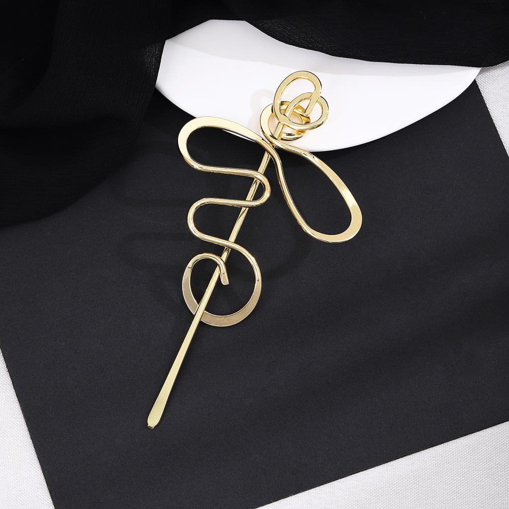 Metal Music Symbols Irregularly Curved Winding Hairpin Creative Personality Senior Sense of Fashion Hair Accessories Female