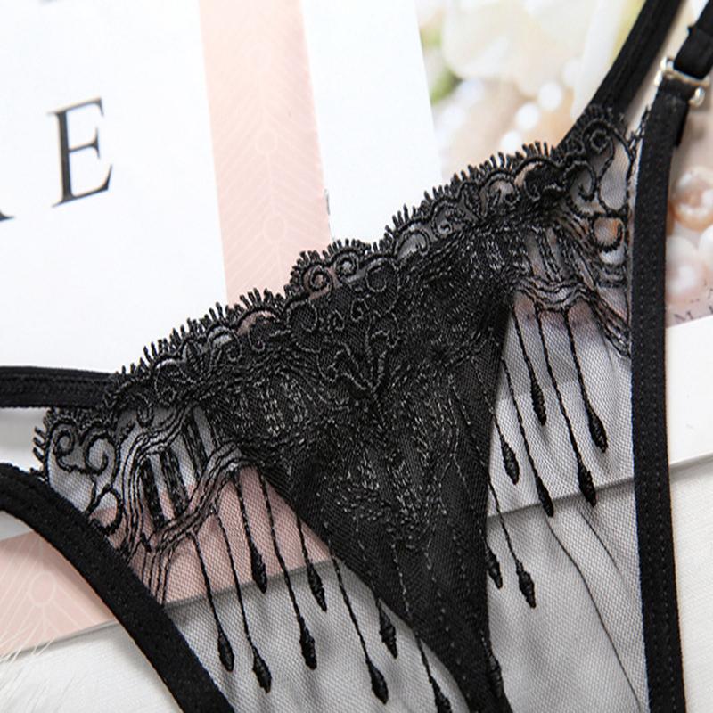 Sexy Floral Tanga Damen Höschen bestickt Mesh Garn Perspektive Frauen Unterwäsche T-Back G-String K74
