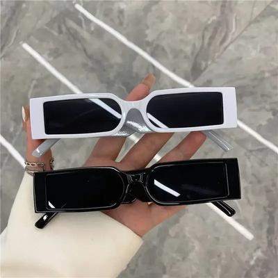 Unisex Small Rectangle Sunglasses 2026New Trend UV400 Protection Anti Glare Hip Hop Vintage Black Frame Fashion Eyewear