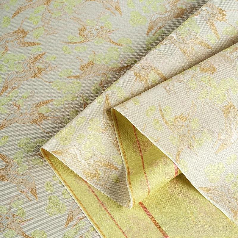 

50x148cm Fairy Crane Brocade Jacquard Fabric Chinese Coat Vest Skirt Soft Anti-wrinkle Designer Clothing Fabric 50x148cm