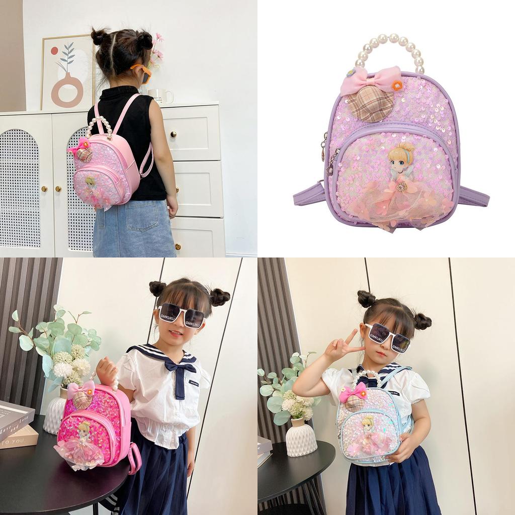 Trendy Modern Cartoon Princess Backpack Breathable Pu School Bag For Kids