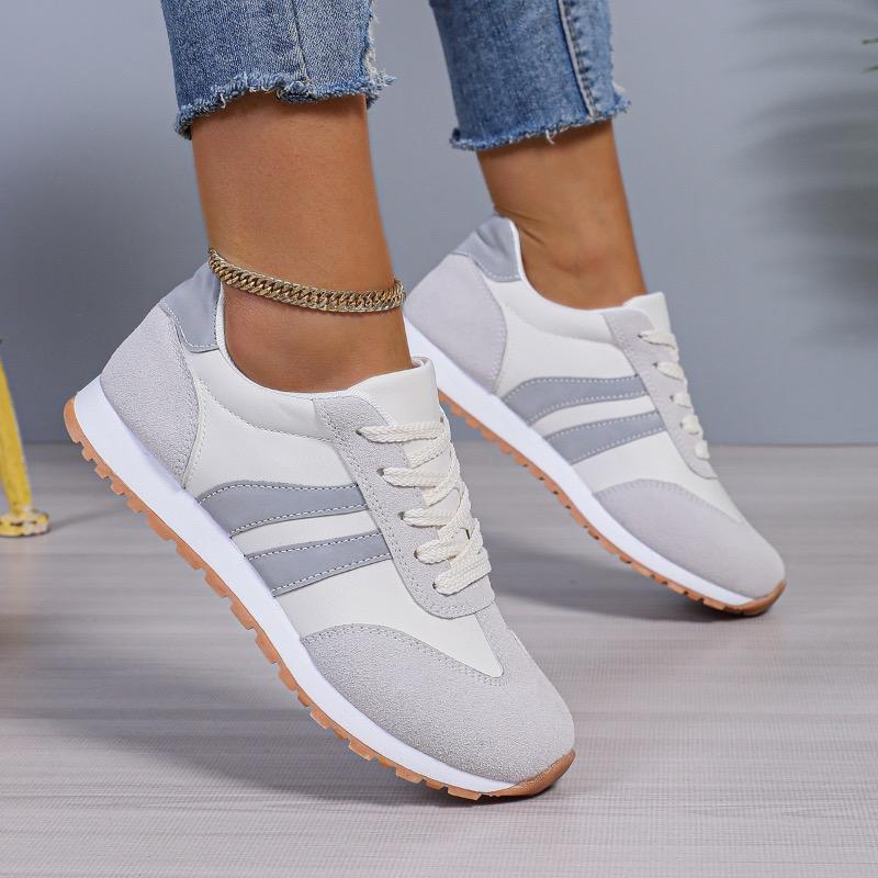 Baskets tendance en daim et cuir pour femmes, chaussures décontractées, chaussures d'entraînement en plein air pour femmes, chaussures vulcanisées à plateforme, Zapatillas Mujer