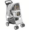 Hundewagen Hundebuggy faltbar Katzenwagen bis 10kg mit Regenschutz Reflektorstreifen Aufbewahrungskorb 77x44x102cm Grau