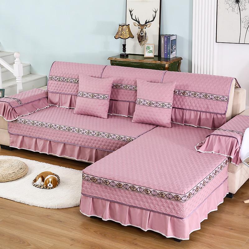 

Подушка для дивана с рисунком «гусиные лапки», универсальный нескользящий чехол для дивана для гостиной, скандинавский светильник, роскошный чехол из синели, ткань, полотенце 90*210cm