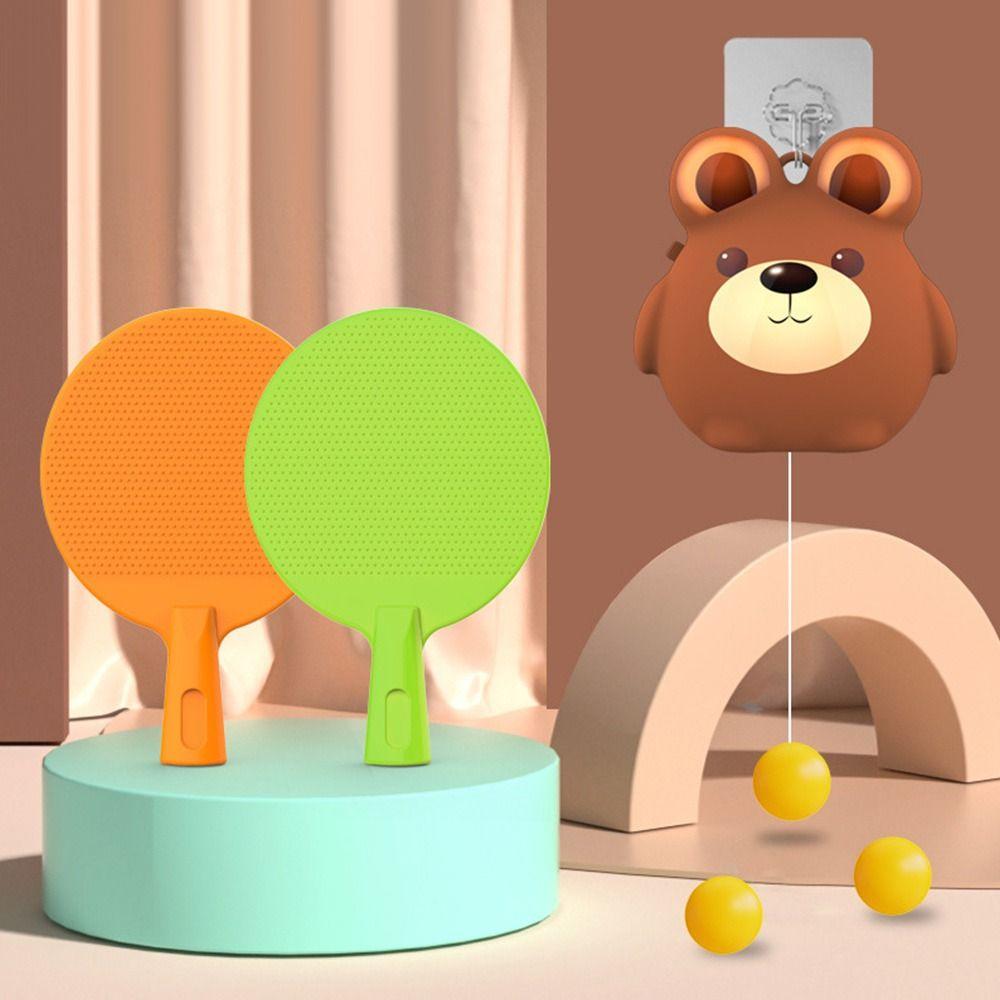 Parent-Unisex Interactive Children's Tennis Trainer Eye Exercise Improve Concentration Tennis Toy Cartoon