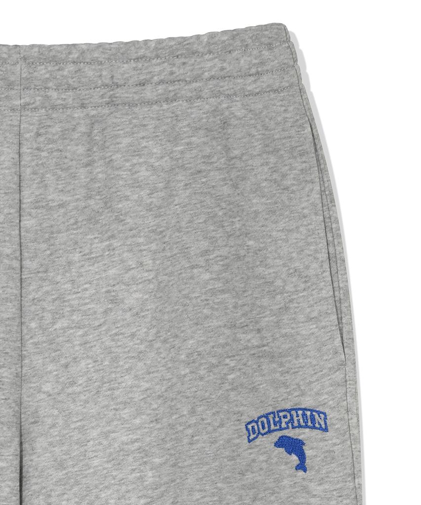 DOLPHIN WAVE APPAREL Dolphin Chain Embroidery Fleece-Lined Jogger Pants Melange Grey
