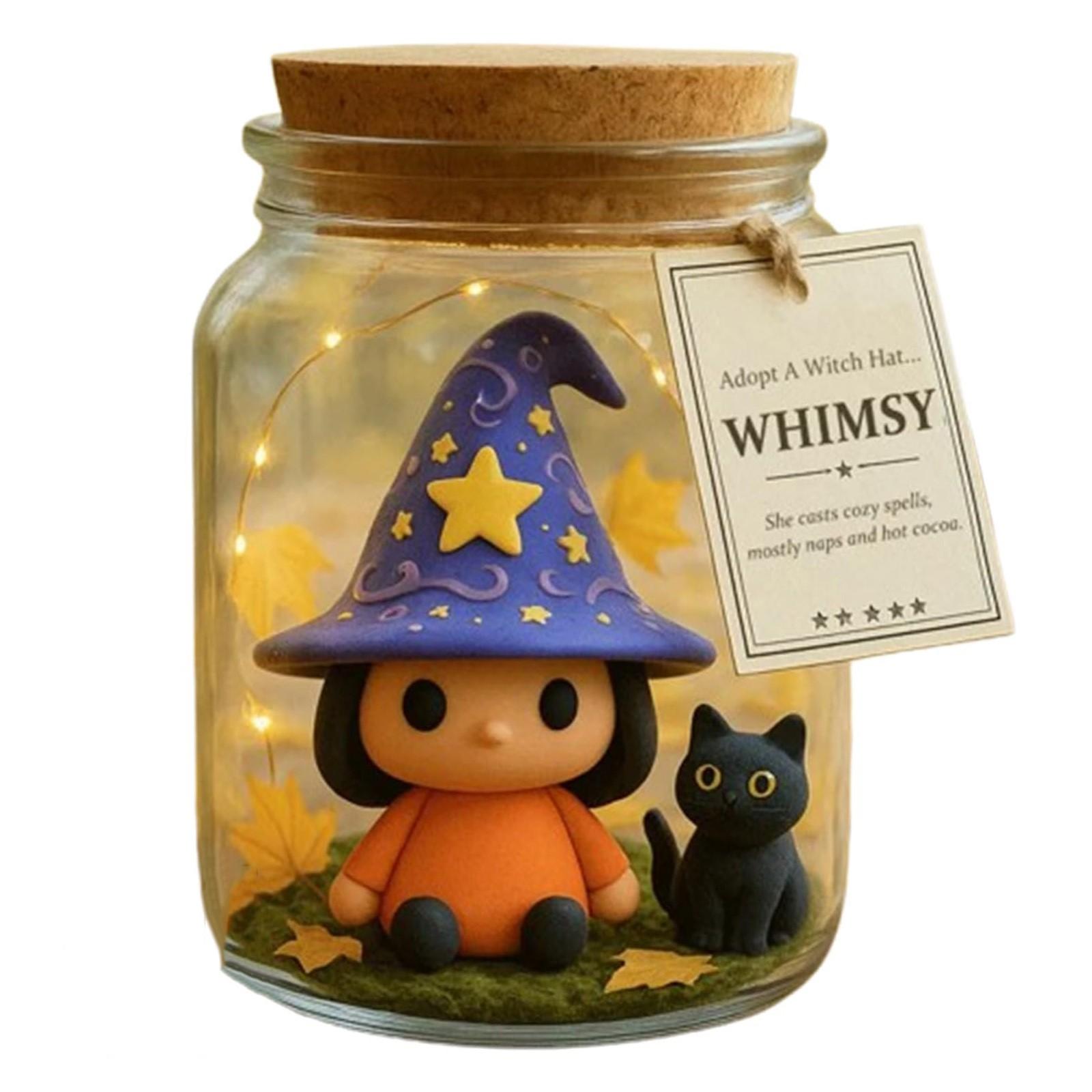 

Приюти банку с ведьминской шляпой - Познакомьтесь с & Ее , Ведьма на Хэллоуин в банке Приюти ведьму, Милые кошки Декоративные банки Декор на Хэллоуин, Уникальный DIY подарок One Size