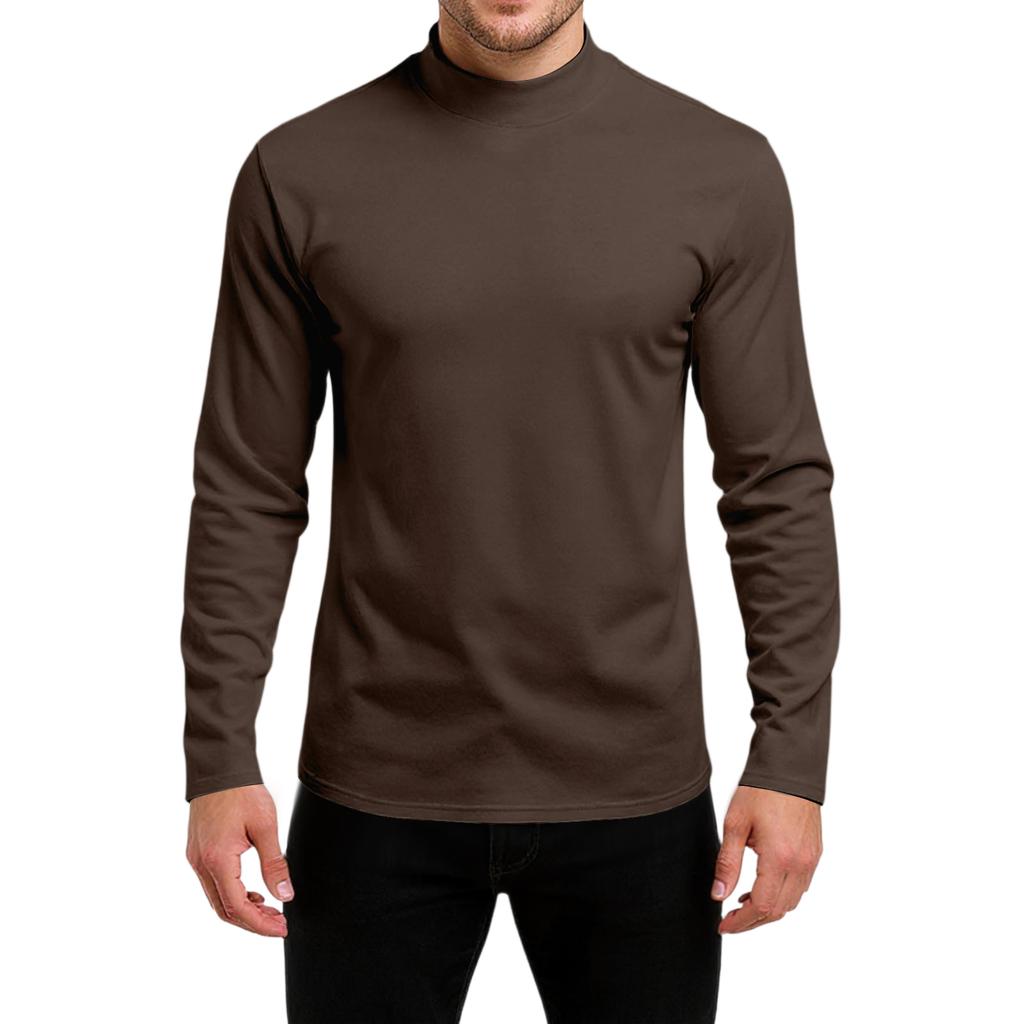 Men's Slim-Fit Casual  Neck Knit Long Sleeve Base Layer Top