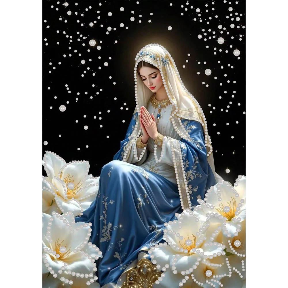 

Pearl Painting Kit Virgin Mary Theme Frameless Handicraft DIY Bedroom Decoration Living Room Wall Art Room Decoration Art Craft Decoration 30x40cm
