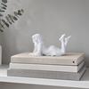 Moisture-proof Ornament 3D Printed Lying Robe Girl Statue, Modern Minimalist Hooded Faceless Figurine Woman Desktop Decoration, Elegant Sculpture Art
