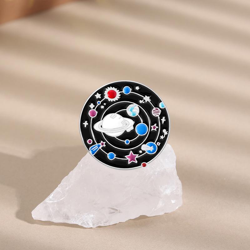 Solar System Enamel Pin Earth Sun Planets Space Universe Metal Brooch Lapel Backpack Badge Fashion Jewelry Gifts for Friends