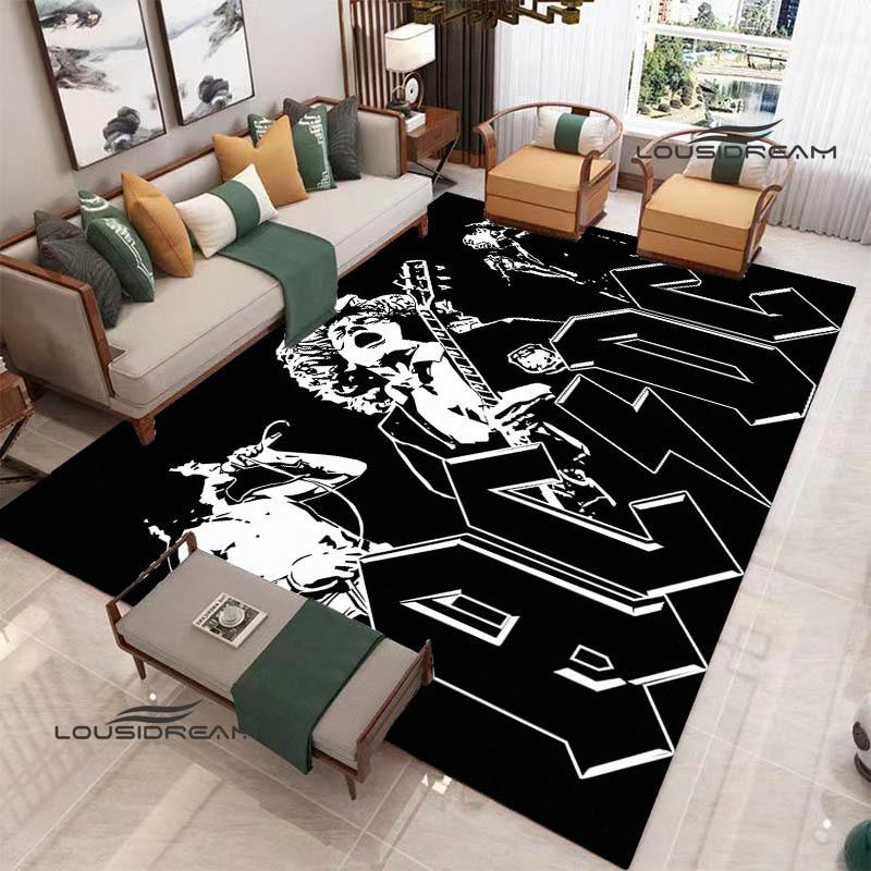 3D Rock Band AC/DC Printed Carpet Yoga Mat Non-slip Carpet Kitchen Mat Room Decor Carpets for Living Room Area Rug Birthday Gift