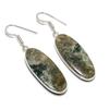 Natural Moss Agate Gemstone 925 Sterling Silver Jewelry Earring 2.05" AE-13066
