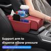 Capa para Apoio de Braço de Carro com LED com Organizador de Porta-Copos e Caixa de Lenços Almofada Elevatória Almofada para Apoio de Braço de Carro com Iluminação Ambiente