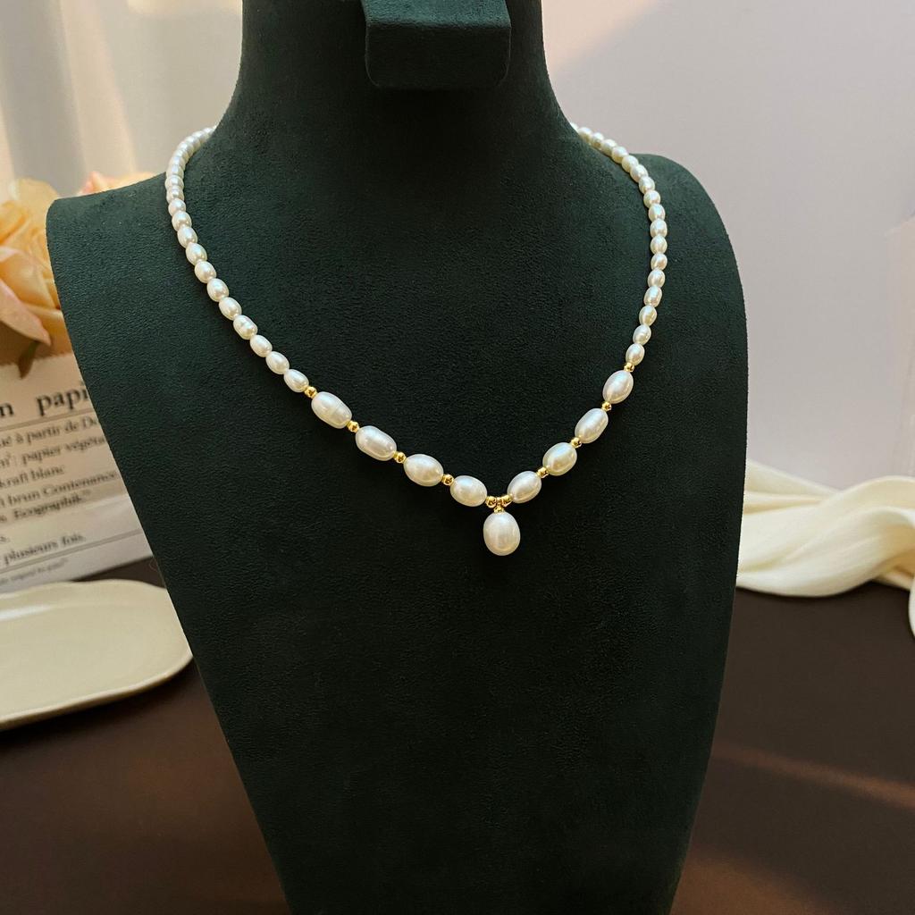 High Quality Trendy Water Drop Natural Freshwater Pearl 14K Gold Filled Female Pendant Necklace Short Chain No Fade Cheap Gifts