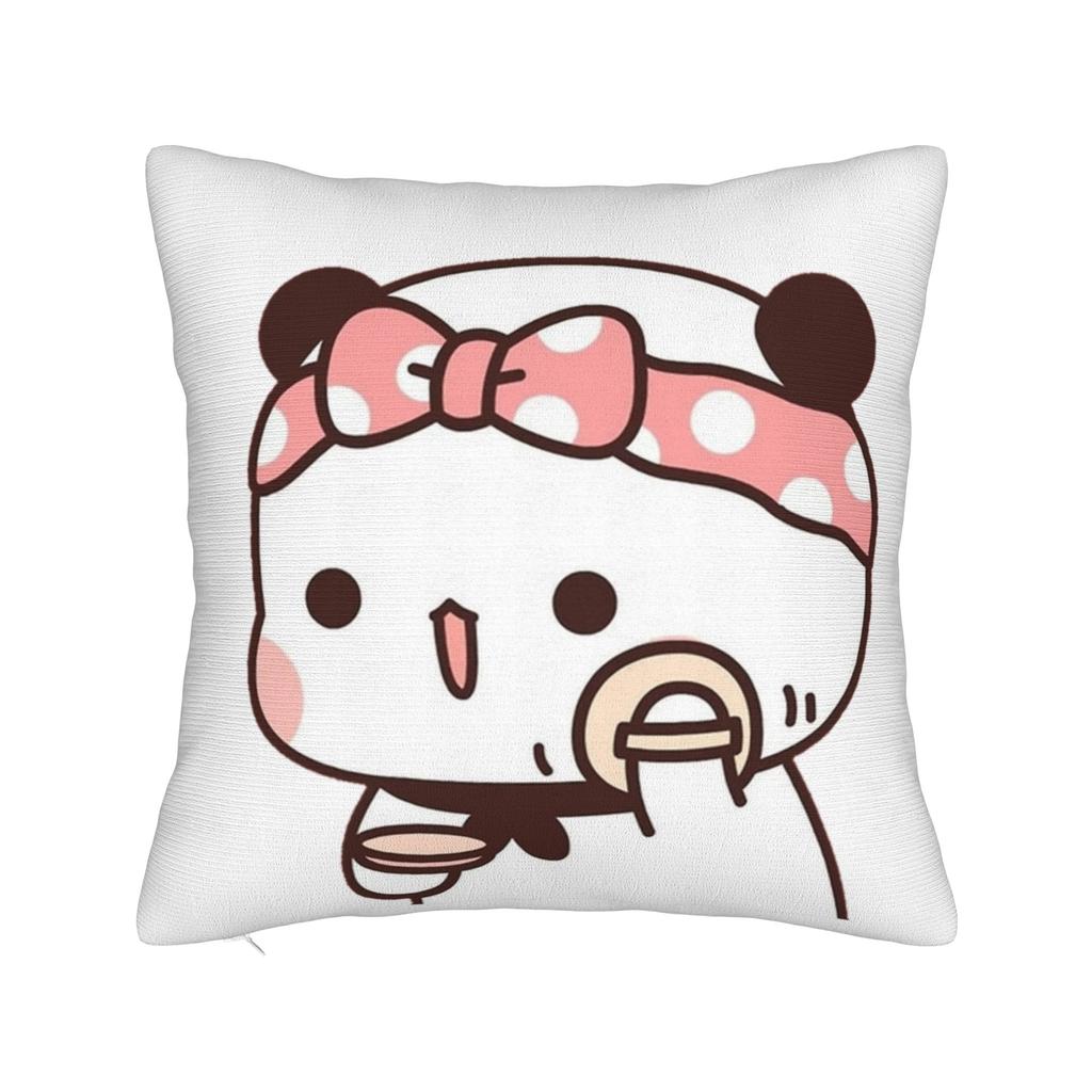 I Love You Bear and Panda Bubu Dudu Bear Pillowcase Soft Fabric Cushion Cover Gift Pillow Case Cover Home Zipper Xcm