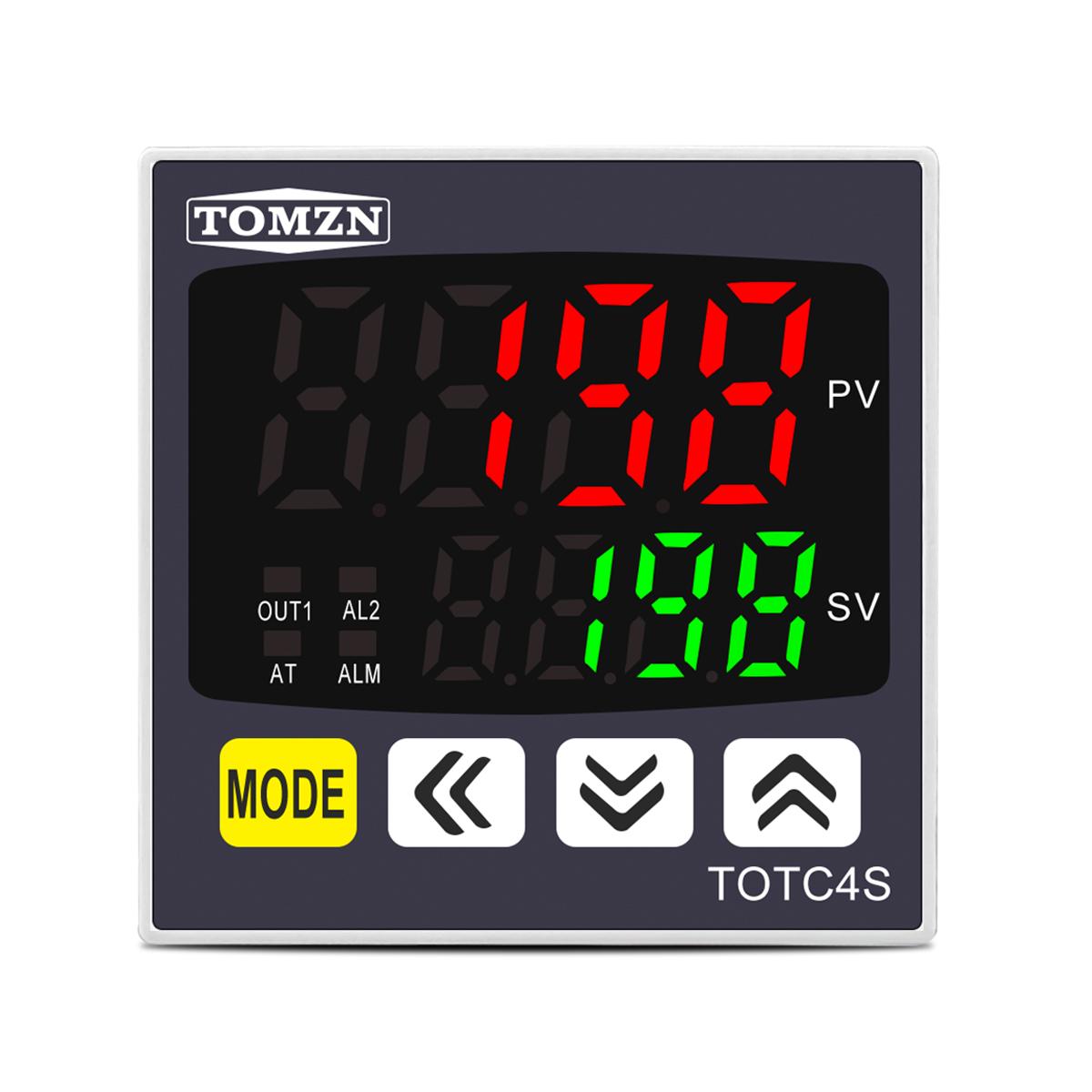 TOMZN Digital PID Thermostat Dual Output Universal Input Temperature Controller Regulator SSR Relay AC110V 220V TOTC4S TOTC4S