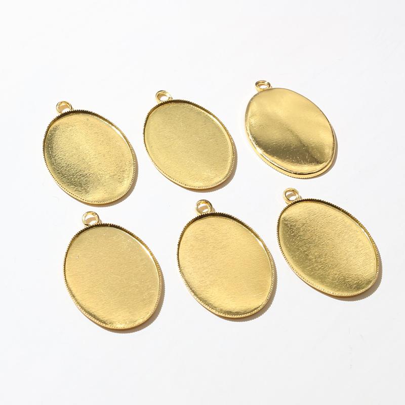 10x14mm 13x18mm 18x25mm  Copper Drop Style Tooth Cabochon Base Cameo Settings for DIY Necklace Jewelry Making Supplies