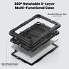 Contrast Color Rotating Stand Case with Strap for Samsung Tab A9 Plus X115