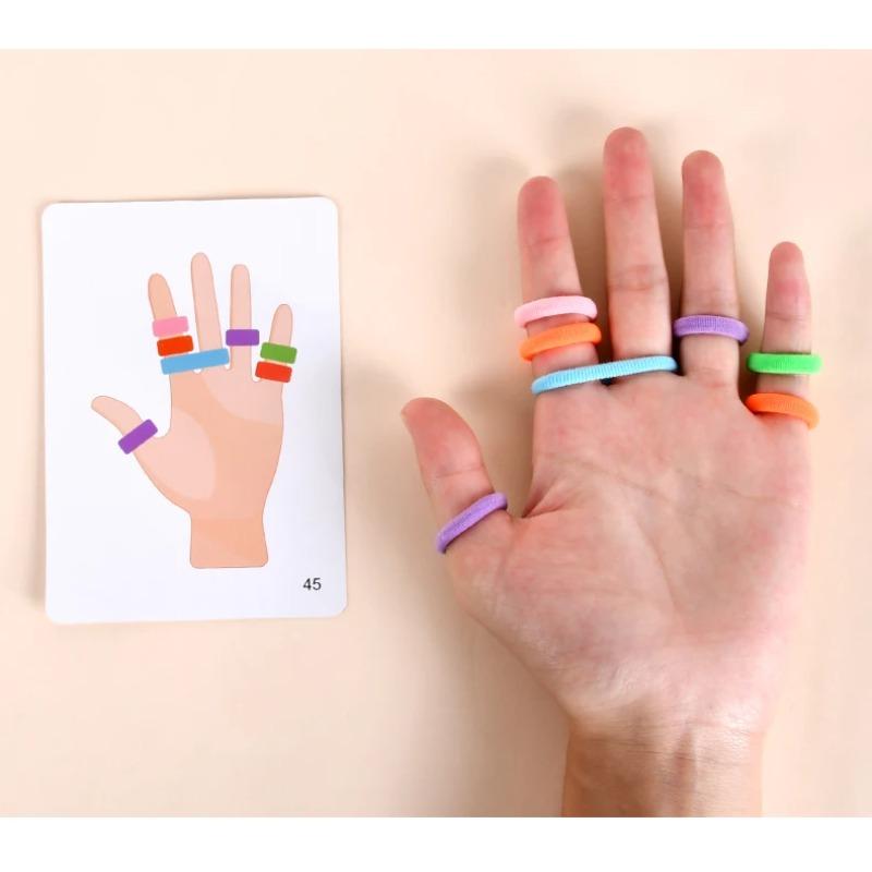 Finger Ring Match Game Educational Toys for Children Color Cognition Hand-eye Coordination Sensory Parent-child Montessori Gift