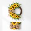 Sunflower Half Circle Wreath for Front Door Wall Decor