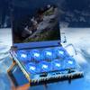COOLCOLD Gaming-Laptop-Kühler mit acht Lüftern, LED-Bildschirm, zwei USB-Anschlüsse, luftgekühlter Laptop-Lüfter, stummgeschalteter Notebook-Ständer in voller Größe
