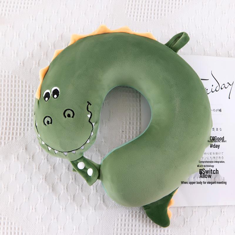 Cartoon Memory Foam U-Shaped Neck Pillow for Travel and Office