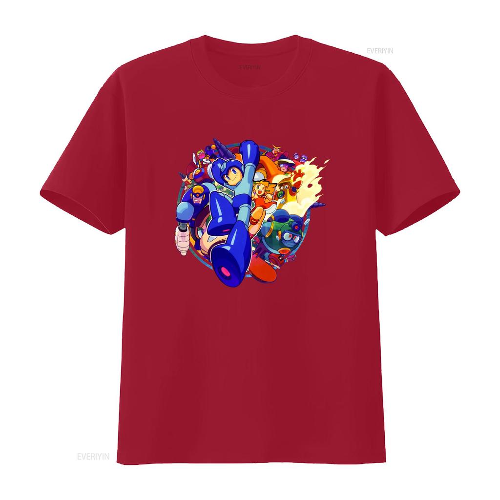 Mega Boy Rockman Collage Kunst Premium T-Shirt Japan Klassisches Spiel Vintage Gewaschen Bequem Streetwear Stilvoll Vielseitig homme