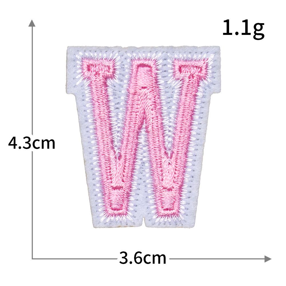 Exquisite Pink Embroidered Alphabet Patch for Jackets & DIY Decor