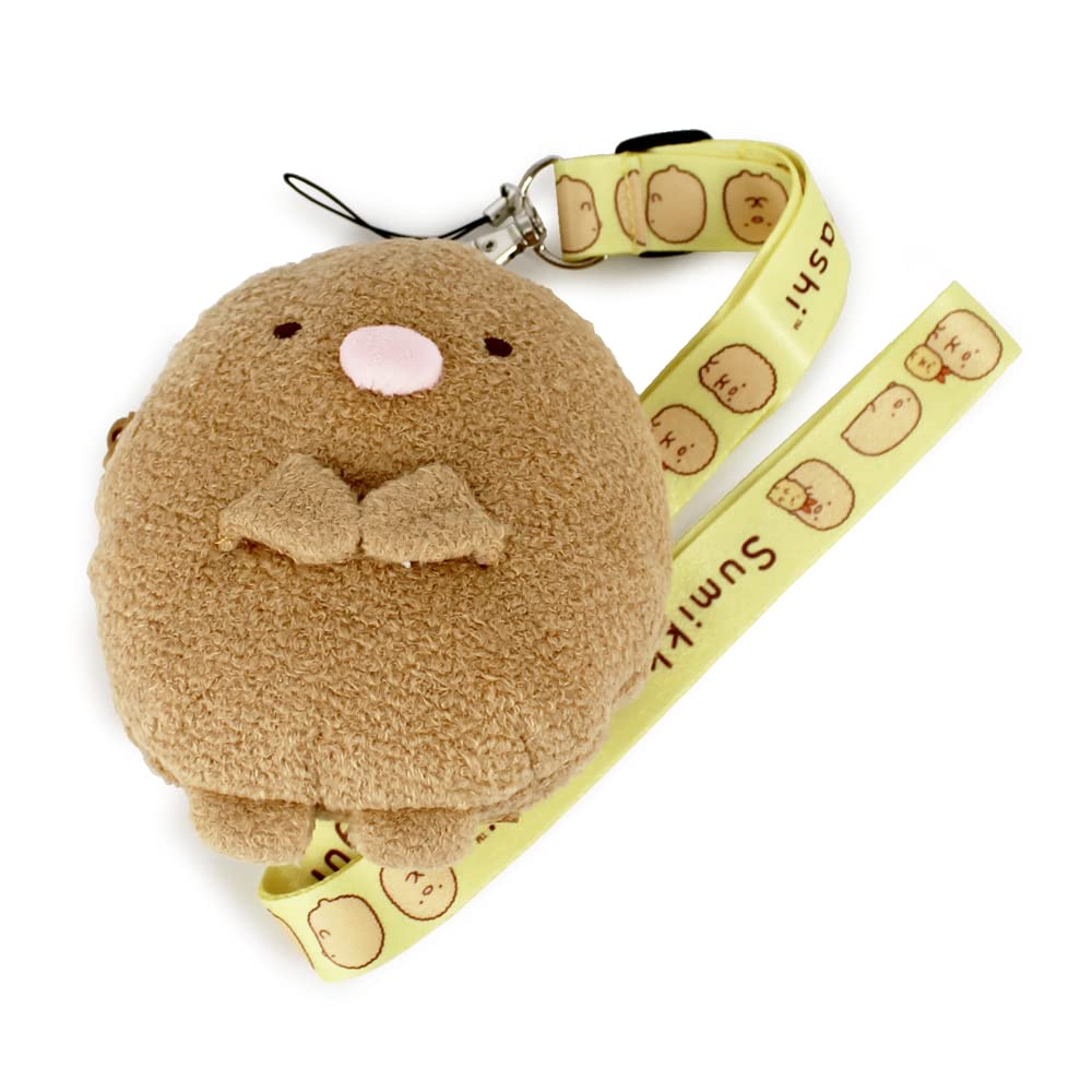 Sumikko Gurashi Tonkatsu Plyšová peněženka na mince s popruhem na krk Hnědá SG 1483 BR