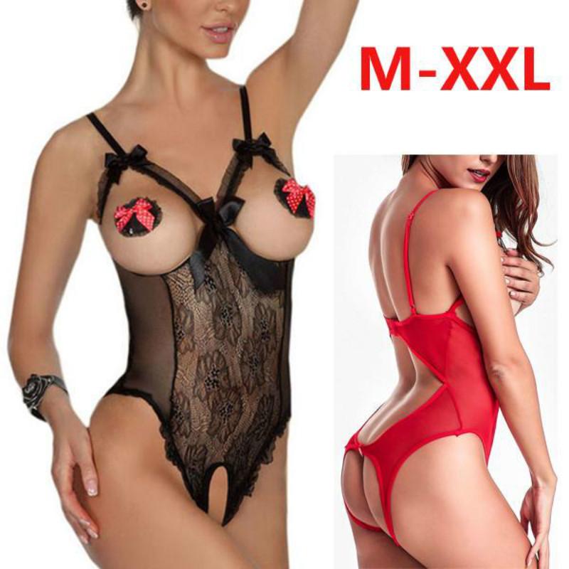 Flirting Underwear Women Babydoll G-String Couple Sex Toy Sleepwear Expose Breast Hip Lace Sexy Lingerie