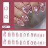 Temperament cat eye charm purple love bow ins wind removable manicure press on nails