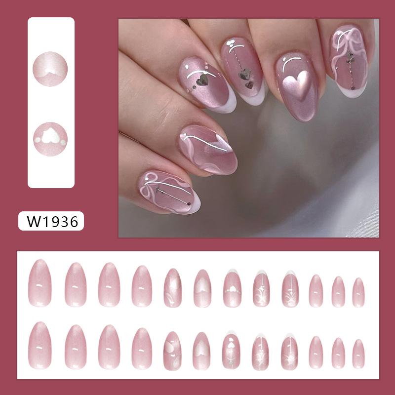 Характер кошачий глаз шарм фиолетовый любовный бант инс стиль съемный маникюр накладные ногти