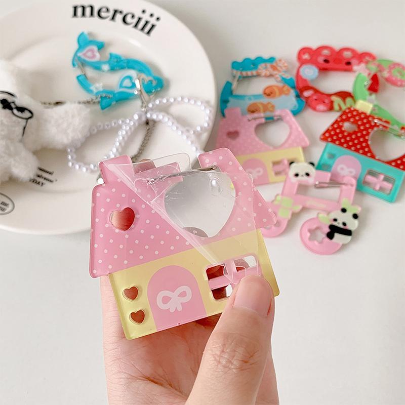 Acryl Cartoon Schlüsselanhänger Halter Ins Stil Haus Musiknote Apfelförmiges Dekor Für Taschenanhänger Haken DIY Schlüsselanhänger