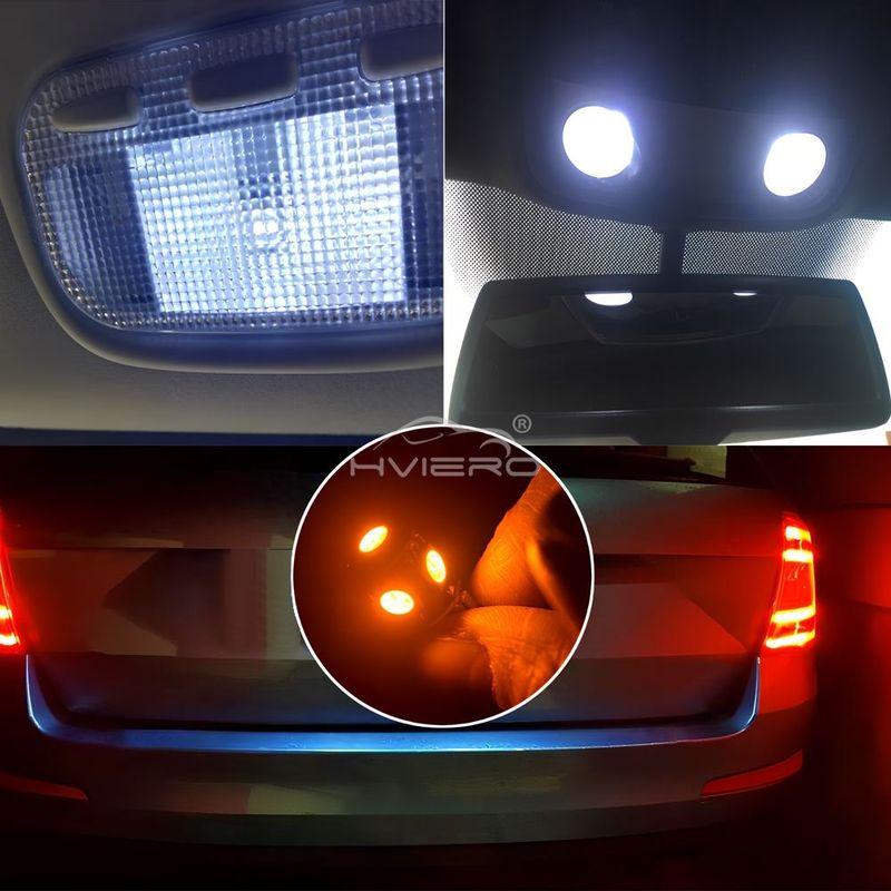 10X Auto T10 W5W 194 Car Brake Led Canbus Interior Reading Bulb Dome Dashboard Lamp 5050 5SMD Reverse Light License Plate Lamps