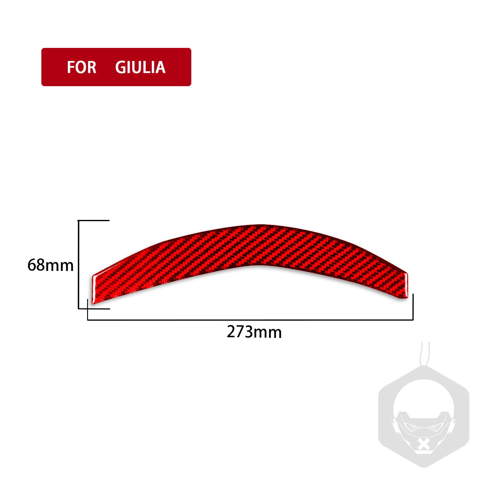 

Украшение рулевого колеса, наклейка, наклейка для Alpha Romeo Giulia 2017 2018, аксессуары для салона автомобиля, карбон Red Carbon Fiber
