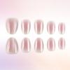 Pink Blush Cat Eye Short Oval Press-On Nails, 32 Pieces – Enhances Skin Tone with Solid Color and High-Class Feel, Perfect for Daily Wear.